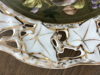 Antique C T Germany Carl Tielsch Porcelain Hand Painted Lily Plate Gold Accent 5