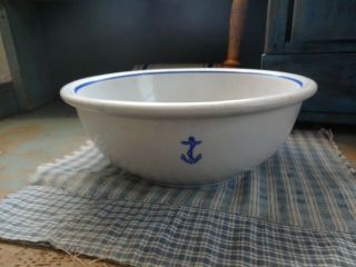 Vintage Wwii Us Navy Fouled Anchor Tepco Vitrified China Serving Bowl 9.  5 "