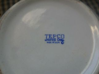 Vintage WWII US Navy Fouled Anchor TEPCO VITRIFIED CHINA Serving Bowl 9.  5 