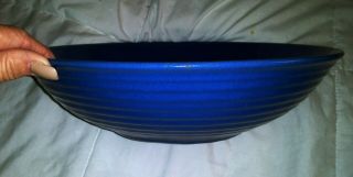 Great Vintage Bauer Los Angeles Pottery Ringware 12 " Serving Bowl Cobalt Blue