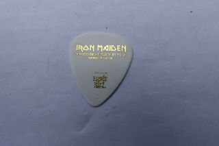 Iron Maiden Somewhere Back In Time Adrian Smith Tour Guitar Pick Gold On White
