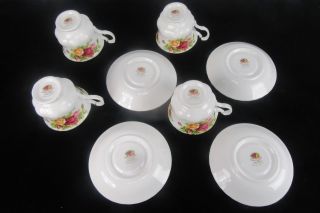 Old Country Roses Royal Albert Footed Tea cup and Saucer set (4) 5