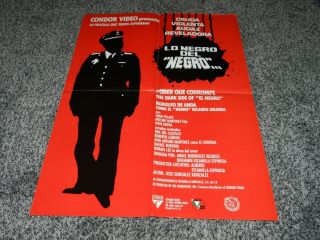 1986 Lo Negro Del Negro Mexican Home Video Vhs Promo Movie Poster 24 " X 18 "