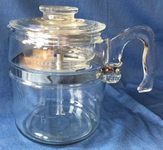 Pyrex 7759 Glass Coffee Pot 6 - 9 Cup Percolator Complete