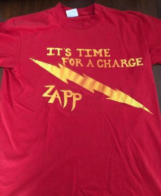 Vtg Zapp Time For A Charge T Shirt Funk Soul Roger Troutman Funkadelic Rare 80’s