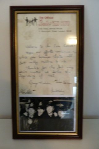 Beatles Fan Club Letter 1963 Signed By All The Beatles