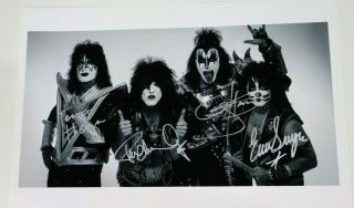 Kiss Signed 13x18 Print Gene Simmons Paul Stanley Eric Singer Tommy Thayer