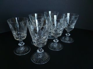 Set Of 6 Star Of Edinburgh Cut Crystal 5 " Wine Glass Made In Scotland