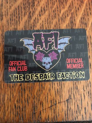 Afi Membership Card 2003 Despair Faction Rare,  Never Been Used/written On