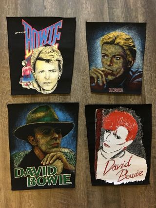 Set Of 4 Vintage David Bowie Jacket Back Patches Early 80’s
