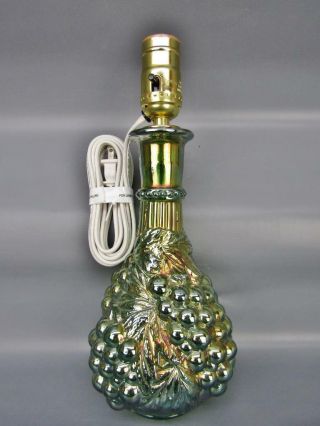 Imperial Grape Green Carnival Glass Wine Decanter Undrilled Lamp Conversion 6171