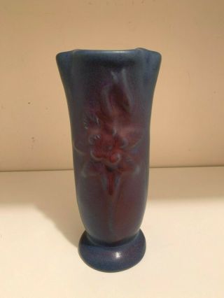 Vintage Van Briggle Art Pottery Purple Columbine Vase Rare Color 10 1/2 "