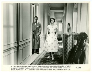 Audrey Hepburn,  Gary Cooper Movie Photo 1957 Love In The Afternoon