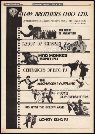 Shaw Brothers_original 1979 Trade Print Ad Promo / Poster_mad Monkey Kung Fu