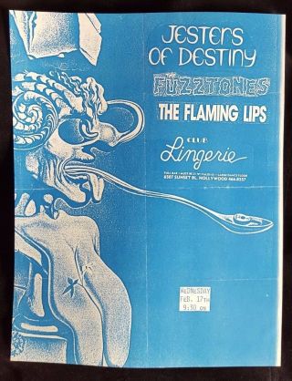 The Flaming Lips / The Fuzztones Concert Flyer 1988 Psych Garage Punk