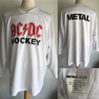 Acdc Official " Metal " Ac/dc Limited Edition Hockey White Jersey Shirt Size Xl