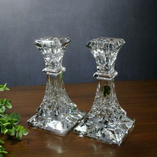 Waterford Crystal Lismore Candlesticks 6” Set Of 2 Wedding Decor Candle Holders