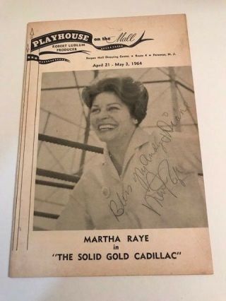 Martha Raye Signed Playbill - The Solid Gold Cadillac - 1964