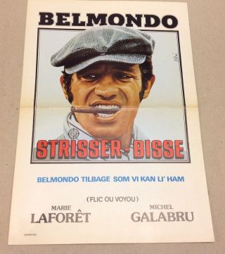 " Flic Ou Voyou " Jean - Paul Belmondo Cop Or Hood Vtg 1979 Danish Press Release Kit