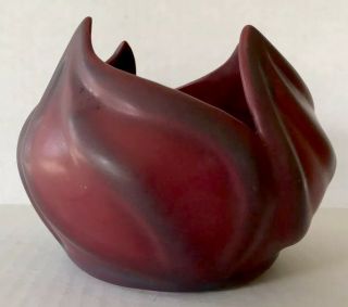 Van Briggle Pottery Flower Bud Bowl Vase Mulberry Art Nouveau Signed