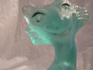 Fenton Unhappy Alley Cat Has Chip On Jaw Blue\green 10  Tall