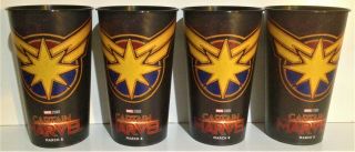 Marvel Comics: Captain Marvel 2019 Movie Theater Exclusive Four 44 Oz Cups