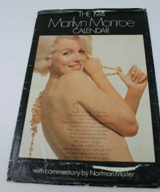 Vintage 1974 Marilyn Monroe Wall Flip Calendar With Commentary By Norman Mailer