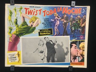 " The Twist " Twist Toda La Mocha Vintage Mexican Lobby Card Louis Prima - A177