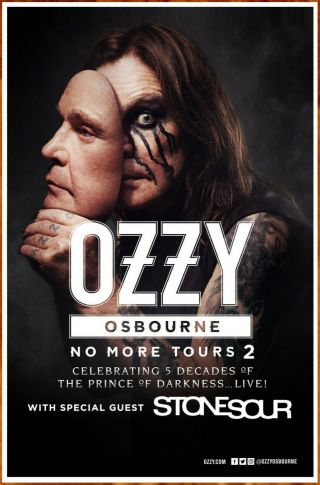 Ozzy Osbourne | Stone Sour No More Tours 2018 Ltd Ed Rare Poster Black Sabbath