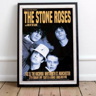 The Stone Roses 1989 Early Concert Poster Three Print Options Or Framed Poster