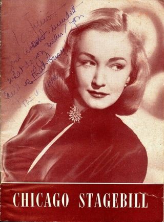 Nina Foch In - Person Signed Chicago Stagebill - The Respectful Prostitute