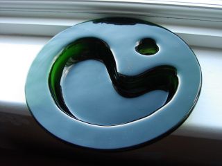 Holmegaard Danish Green Art Glass " Ikebana " Bowl/dish 1970 