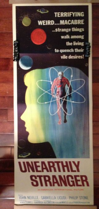 Unearthly Stranger Movie Poster 1960s Sci - Fi Horror 14 X 36 Insert