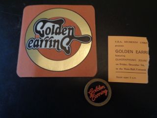 Golden Earring Concert Ticket Uk Dec 7th 1974,  Tour Sticker,  Badge