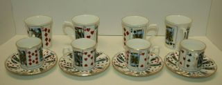 Staffordshire Elizabethan Cut For Coffee Demitasse Cup & Saucers & 4 Coffee Cups