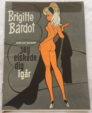 Le Mépris Brigitte Bardot Jack Palance Michel Piccoli 1963 Danish Movie Program