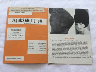 Le mépris Brigitte Bardot Jack Palance Michel Piccoli 1963 Danish Movie Program 3