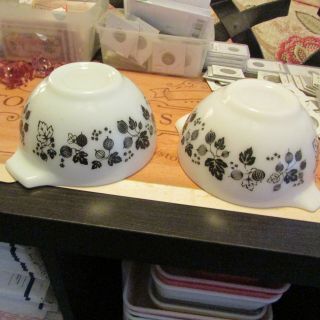 Two 441 Black And White Gooseberry Bowls