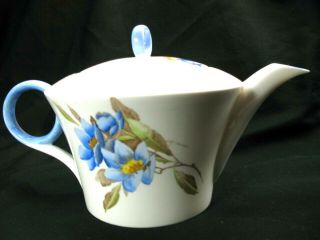 Shelley Syringa Blue Art Deco Style Bone China Teapot 12025 C1932 England Evc