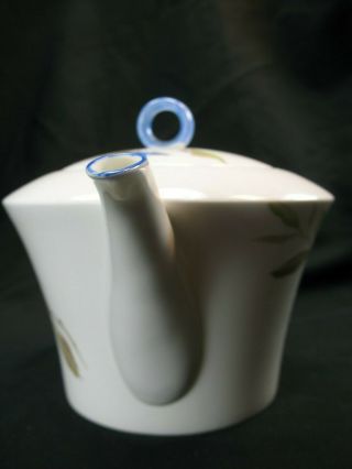 Shelley SYRINGA Blue Art Deco Style Bone China Teapot 12025 c1932 England EVC 2