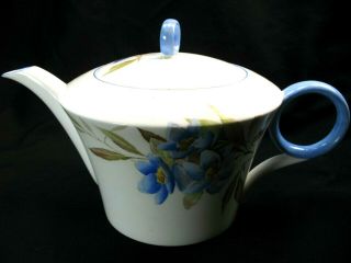 Shelley SYRINGA Blue Art Deco Style Bone China Teapot 12025 c1932 England EVC 3