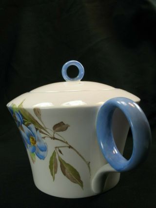 Shelley SYRINGA Blue Art Deco Style Bone China Teapot 12025 c1932 England EVC 4