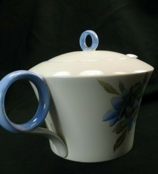 Shelley SYRINGA Blue Art Deco Style Bone China Teapot 12025 c1932 England EVC 5