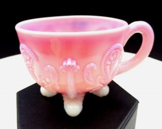 Northwood Dugan Glass Inverted Fan & Feather Pink Slag 2 7/8 " Punch Cup 1904