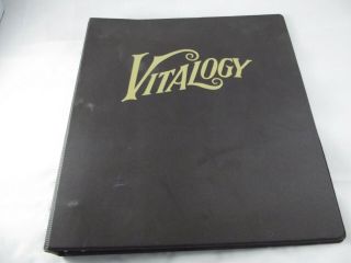 Pearl Jam " Vitalogy " 1994 Tour Vinyl 3 Ring Binder 8 - 1/2 " X11 " Paper P R O M O