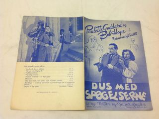 The Ghost Breakers Bob Hope Paulette Goddard Vintage 1940 Danish Movie Program