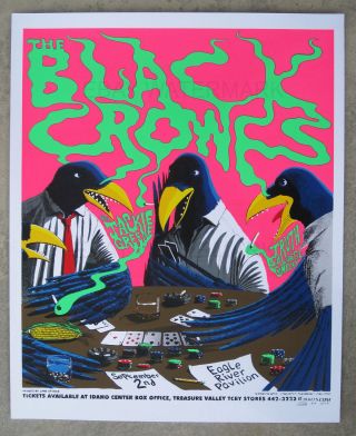 Black Crowes,  Jackie Greene Concert Gig 2010 Poster Rare Signed Jefferson Wood