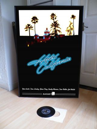 The Eagles Hotel California Promotional Poster Lyric Sheet,  Glenn Frey.  Rock,  Pop