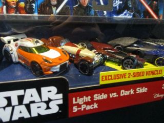Star Wars X Hot Wheels Die Cast Car Light Side Vs Dark Side 5 - Pack Nib