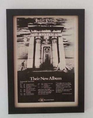 Judas Priest Sin After Sin Tour 1977 A4 Advert Framed Fast